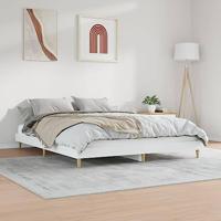 Bedframe bewerkt hout wit 140x200 cm - thumbnail