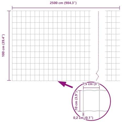 Euro Hek Grijs 1 x 25 m PVC-gecoat ijzer