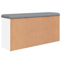 Schoenenbank 102x32x50 cm bewerkt hout wit - thumbnail