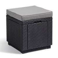 Cube voetenbankje antraciet - thumbnail