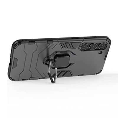 Lunso - Samsung Galaxy S23 Plus - Armor backcover hoes met ringhouder - Zwart