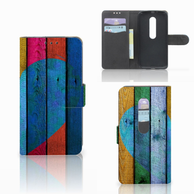 Motorola Moto G 3e Generatie Book Style Case Wood Heart - Cadeau voor je Vriend