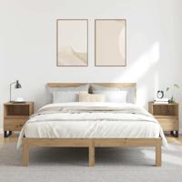 Nachtkastjes 2 st 40x35x50cm bewerkt hout artisanaal eikenkleur - thumbnail