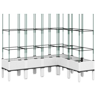 Plantenbak met latwerk 160x120x142,5 cm polypropeen wit Plantenbak met latwerk 160x120x142,5 cm polypropeen wit