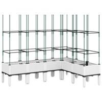 Plantenbak met latwerk 160x120x142,5 cm polypropeen wit - thumbnail