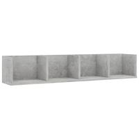 VidaXL Cd-wandschap 100x18x18 cm bewerkt hout betongrijs - thumbnail