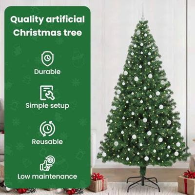 VidaXL Kunstkerstboom groen 240 cm pvc en staal en kunststof