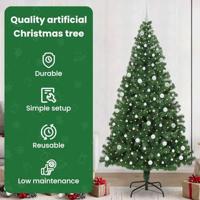 VidaXL Kunstkerstboom groen 240 cm pvc en staal en kunststof - thumbnail