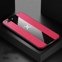 Voor OPPO R11 plus XINLI stiksels doek Textue schokbestendig TPU beschermhoes (rood) - thumbnail