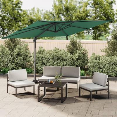 VidaXL Zweefparasol met led-verlichting 400x300 cm groen