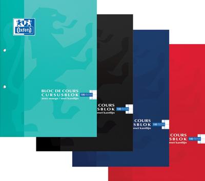 Oxford SCHOOL collegeblok, geassorteerde kleuren, ft A4, 100 vel, gelijnd Oxford SCHOOL collegeblok, geassorteerde kleuren, ft A4, 100 vel, gelijnd