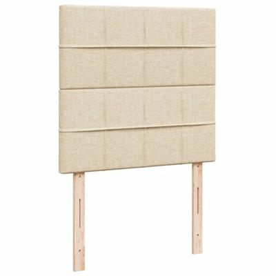 Boxspring met matras stof crèmekleurig 100x200 cm