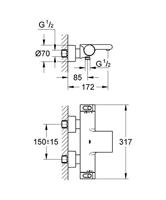 Grohe Grohtherm 2000 New thermostatische badkraan chroom - thumbnail