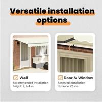 VidaXL Inklapbaar zonnescherm crème 400 x 200 cm stof - thumbnail