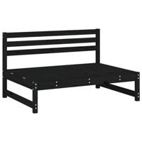 2-delige Loungeset massief grenenhout zwart - thumbnail