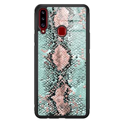 Samsung Galaxy A20s glazen hardcase - Baby snake