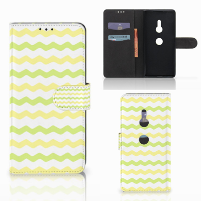 Sony Xperia XZ3 Telefoon Hoesje Waves Yellow Sony Xperia XZ3 Telefoon Hoesje Waves Yellow