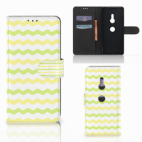 Sony Xperia XZ3 Telefoon Hoesje Waves Yellow - thumbnail
