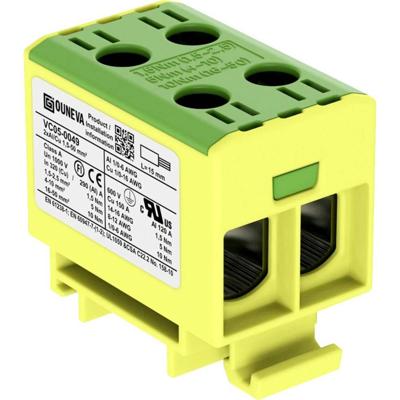 Ouneva Group VC05-0049 Verdeelblok Schroeven Geel-groen 1 stuk(s) Single