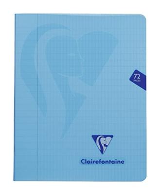 Clairefontaine schrift mimesys voor ft A5, 72 bladzijden, kaft in PP, geruit 4 x 8, geassorteerde kleuren