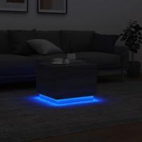 Salontafel met LED-verlichting 50x50x40 cm grijs sonoma eiken - thumbnail