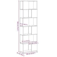 Boekenkast/kamerscherm 60x24x186 cm zwart eikenkleurig - thumbnail