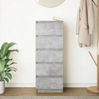 Dressoir met lades 37,5x35x99 cm spaanplaat betongrijs - thumbnail