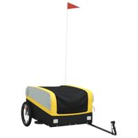VidaXL Fietstrailer 45 kg ijzer zwart en geel - thumbnail