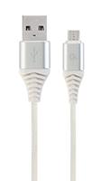 Gembird CC-USB2B-AMMBM-1M-BW2 USB-kabel USB 2.0 Micro-USB B USB A Zilver, Wit - thumbnail