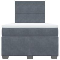 Boxspring met matras fluweel donkergrijs 120x200 cm - thumbnail
