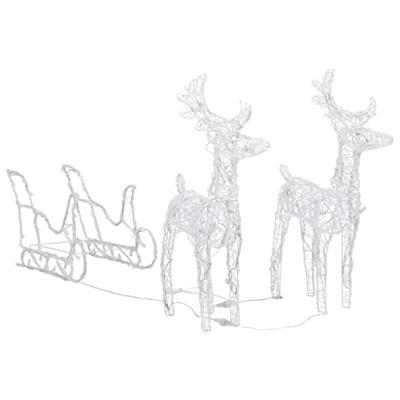 VidaXL Kerstversiering rendieren en slee 160 led's 130 cm acryl