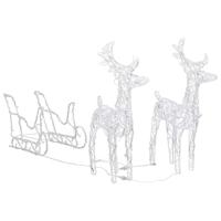VidaXL Kerstversiering rendieren en slee 160 led's 130 cm acryl - thumbnail