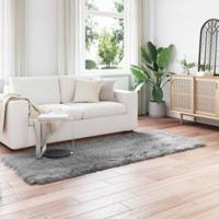 VidaXL Nep schapenvacht tapijt tafalla grijs 80 x 250 cm polyester - thumbnail