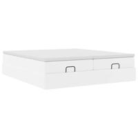 Ottoman bed met matrassen 180x200cm kunstleer wit - thumbnail