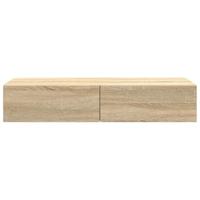 Wandschap met lades 100x36x19 cm bewerkt hout sonoma eikenkleur - thumbnail