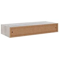 Wandschappen 2 st met lade 60x23,5x10 cm MDF betongrijs - thumbnail