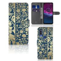 Motorola One Action Hoesje Beige Flowers - thumbnail