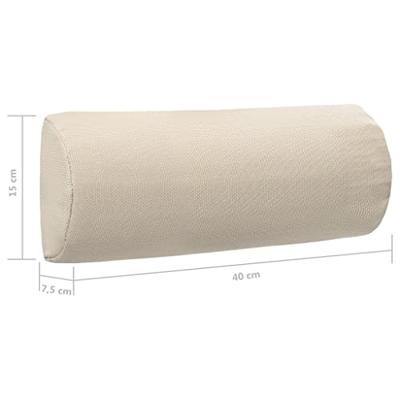VidaXL Hoofdsteun voor ligstoel 40x7,5x15 cm textileen crème