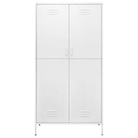 Kledingkast 90x50x180 cm staal wit - thumbnail