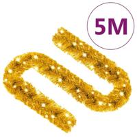 VidaXL Kerstslinger met led-lampjes 5 m goudkleurig - thumbnail