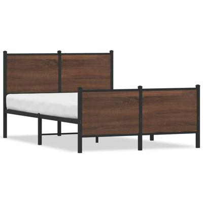 Bedframe hoofd- en voeteneinde metaal bruin eiken 120x190 cm Bedframe hoofd- en voeteneinde metaal bruin eiken 120x190 cm