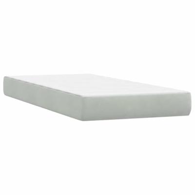 Boxspring met matras fluweel lichtgrijs 90x210 cm