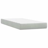 Boxspring met matras fluweel lichtgrijs 90x210 cm - thumbnail