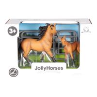 JollyHorses Pinto speelgoedpaard met veulen - thumbnail