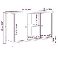 Tv-meubel 100x35x65 cm bewerkt hout gerookt eikenkleurig - thumbnail