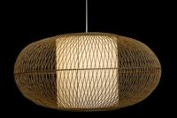 Plafondlamp DKD Home Decor Wit Natuurlijk Bamboe 40 W 83 x 83 x 40 cm - thumbnail