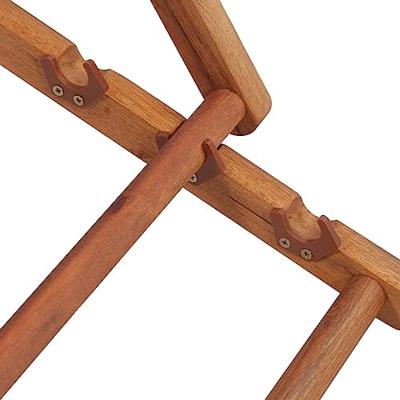 VidaXL Opklapbare stoel met stoffen bekleding en houten frame, blauw