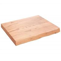 Wastafelblad 60x50x(2-6) cm behandeld massief hout lichtbruin - thumbnail