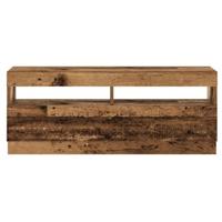 Tv-meubel met LED 100x35x40 cm bewerkt hout oud hout - thumbnail