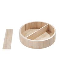 iDesign - Lazy Susan Draaiplateau met Vakken, 30.5 cm, Paulownia Hout, - thumbnail